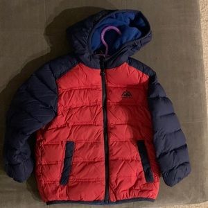 Red and Navy Snozu puffer jacket - 3T.